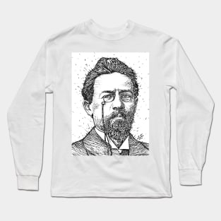 ANTON CHEKHOV ink portrait Long Sleeve T-Shirt